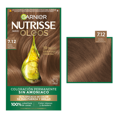 Garnier Nutrisse Óleos en el tono 7.12 Rubio Cenizo Nacarado