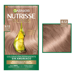 Garnier Nutrisse Óleos en el tono 8.12 Rubio Claro Cenizo Nacarado