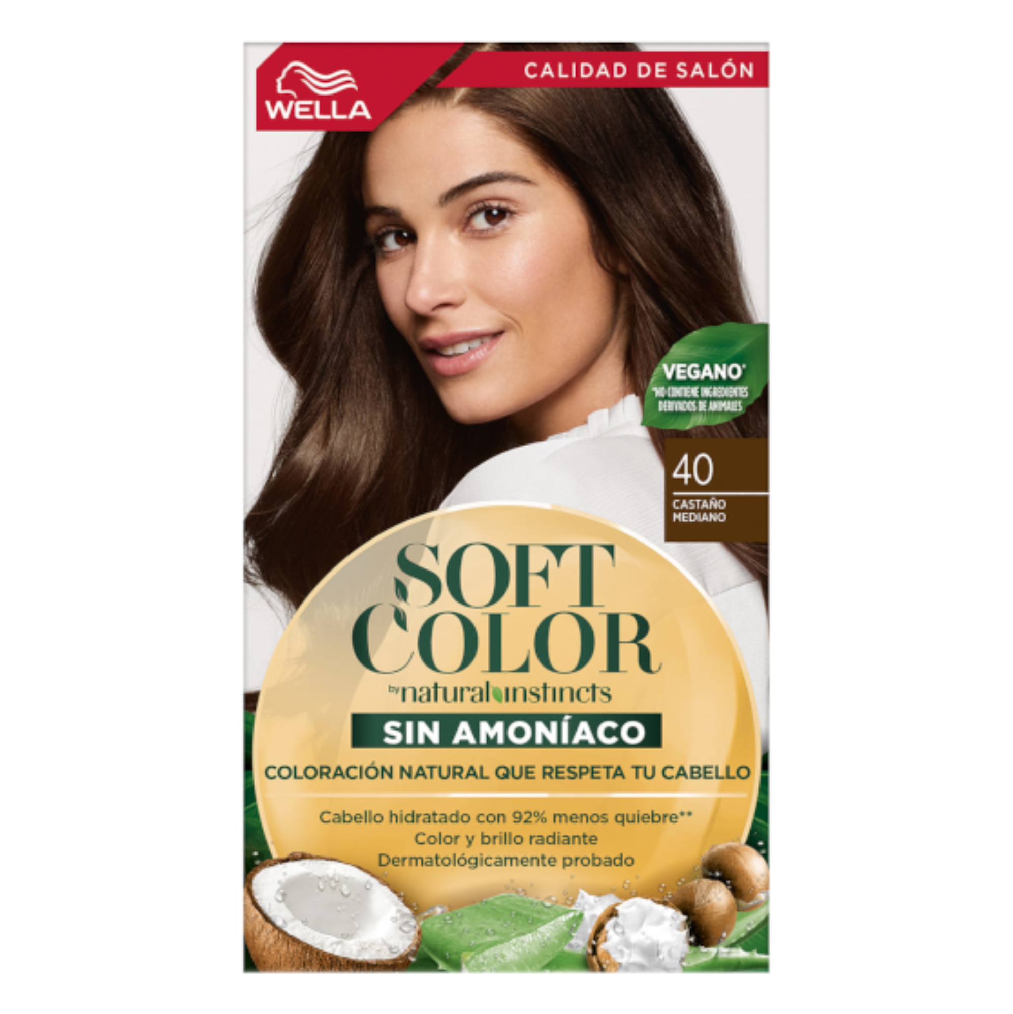 Tinte Wella Soft Color Sin Amoniaco 40 Castaño Mediano Mechu2 