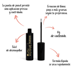 Delineador Líquido Vogue Luzette Negro 8g