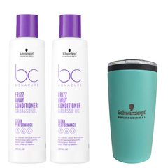 Duo Acondicionador Schwarzkopf Frizz Away + Obsequio Termo