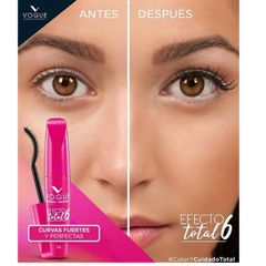 Pestañina Vogue Efecto Total 6 Aprueba de Agua 9g
