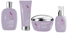 Kit Shampoo + Acondicionador + Mascarilla + Crema Suavizante Smooth Alfaparf Semi Di Lino