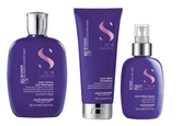 Kit Anti-Yellow Shampoo + Acondicionador + Fluido Alfaparf Blonde Semi Di Lino