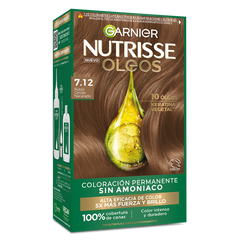 Garnier Nutrisse Óleos en el tono 7.12 Rubio Cenizo Nacarado
