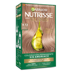 Garnier Nutrisse Óleos en el tono 8.12 Rubio Claro Cenizo Nacarado