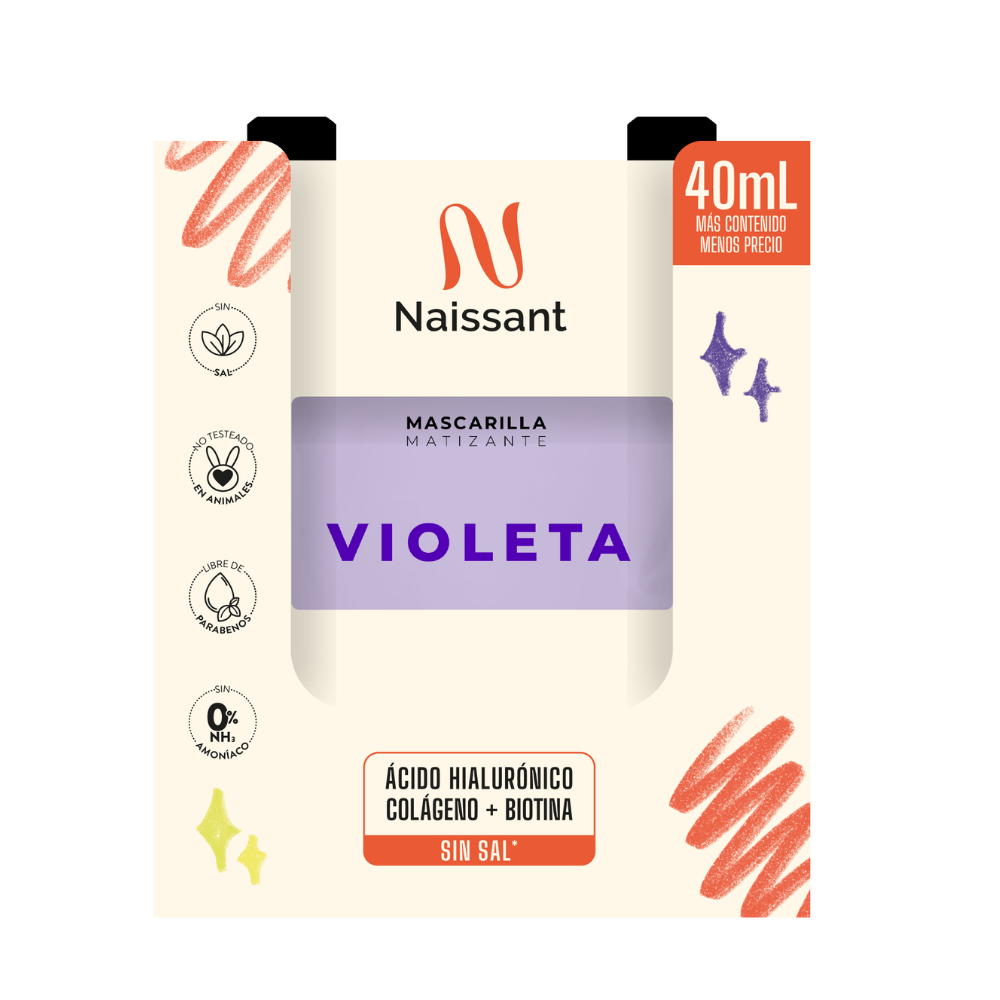 Caja Mascarilla Matizante Violeta Naissant 12 x 40ml