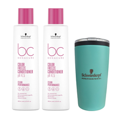 Duo Acondicionador Schwarzkopf Color Freeze 250ml + Obsequio Termo