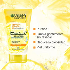 Gel Limpiador Garnier Efecto Hidratante Vitamina C Anti-Manchas 150g