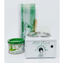 Kit Bell Franz Olla Para Cera + Cera Miel Aloe vera y manzanilla   +lienzos