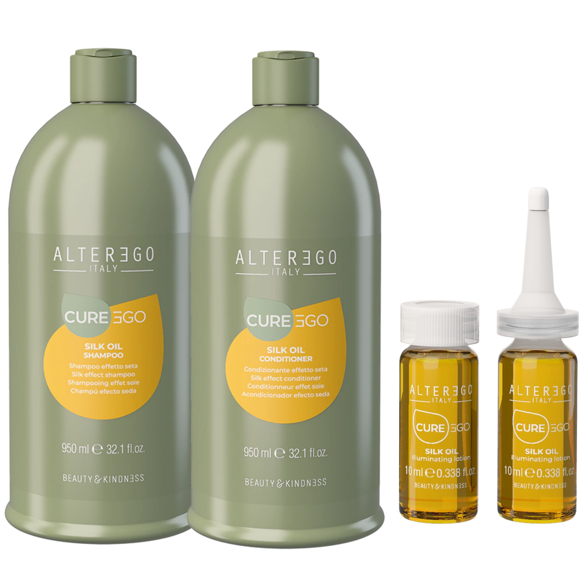 COMBO ESPECIAL ALTER EGO Silk Oil Sh+ Acond (+OBSEQUIO) 950mL