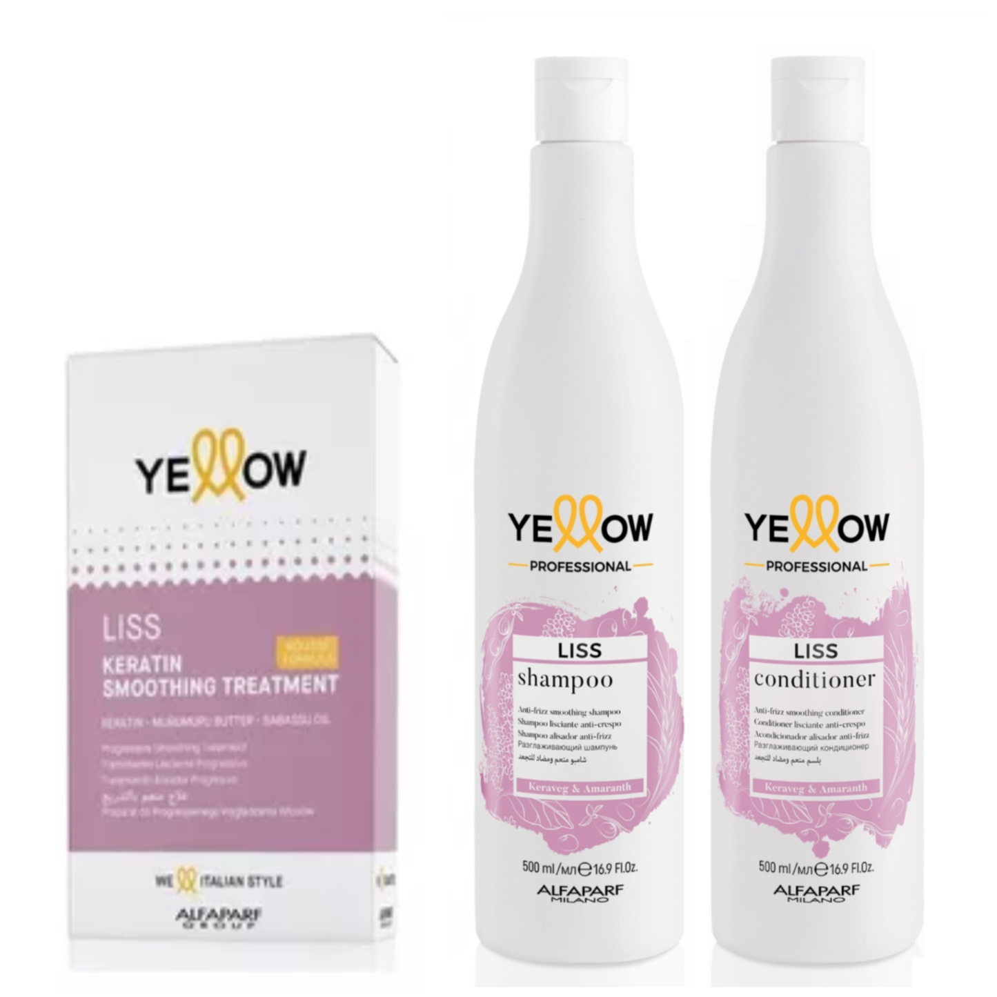 Kit Shampoo + Acondicionador + Keratina Yellow Liss