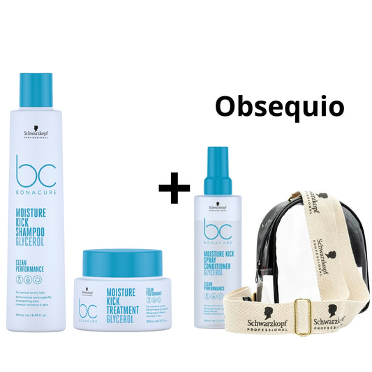 Kit Bonacure Moisture Kick Schwarzkopf + Obsequio Acond y Bolso