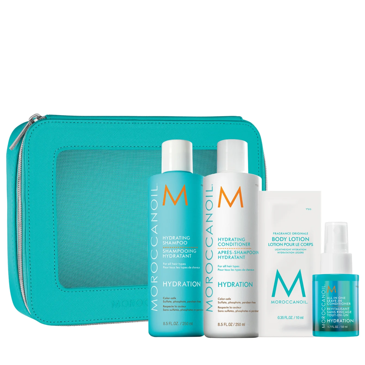 Kit Moroccanoil Hidratación, Gratis All In One 50ml + Cosmetiquera