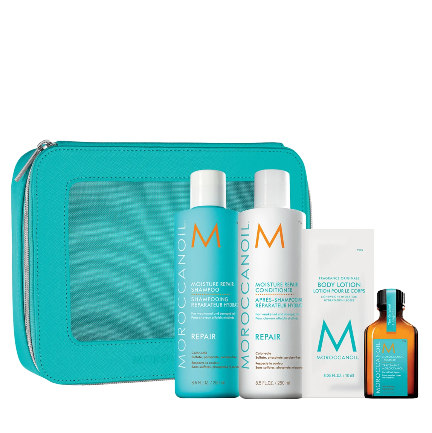 Kit Moroccanoil Reparación, Gratis Tratamiento Oil 25ml + Cosmetiquera