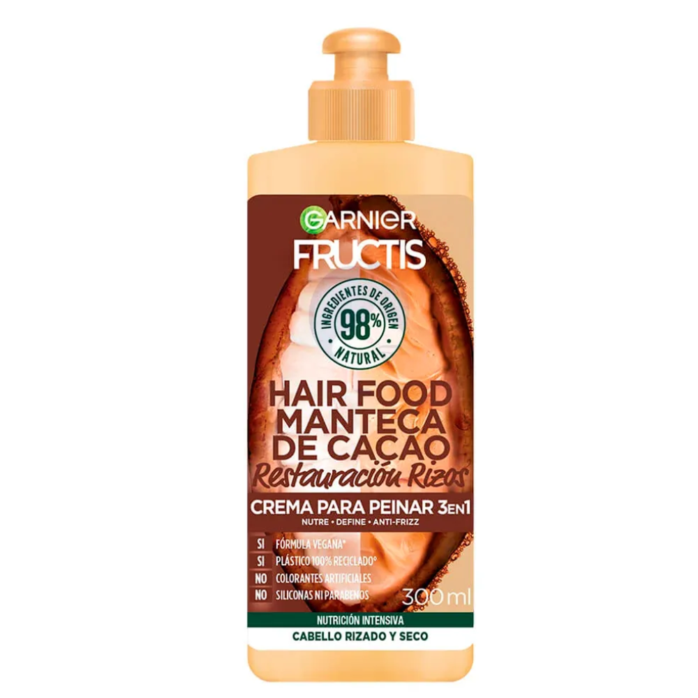 Crema para Peinar Garnier Fructis Hair Food Manteca de Cacao 300mL