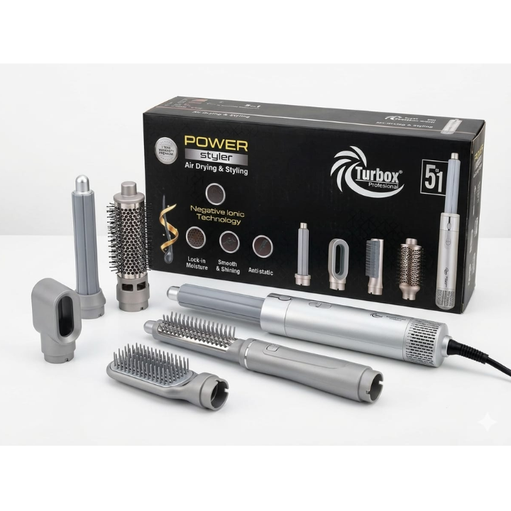 Power Style Turbox Profesional 5 En 1 Plateado