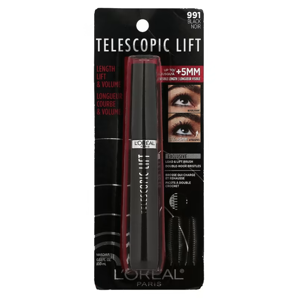 Pestañina L'Oréal Telescopic Lift - Tono 991 Black Noir 100mL