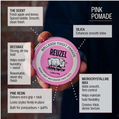 Pomada Reuzel Rosa Fijación Fuerte 95g