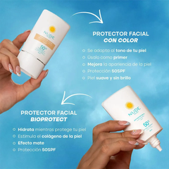 Protector Solar Nude Facial Con Color Spf 50 50ml