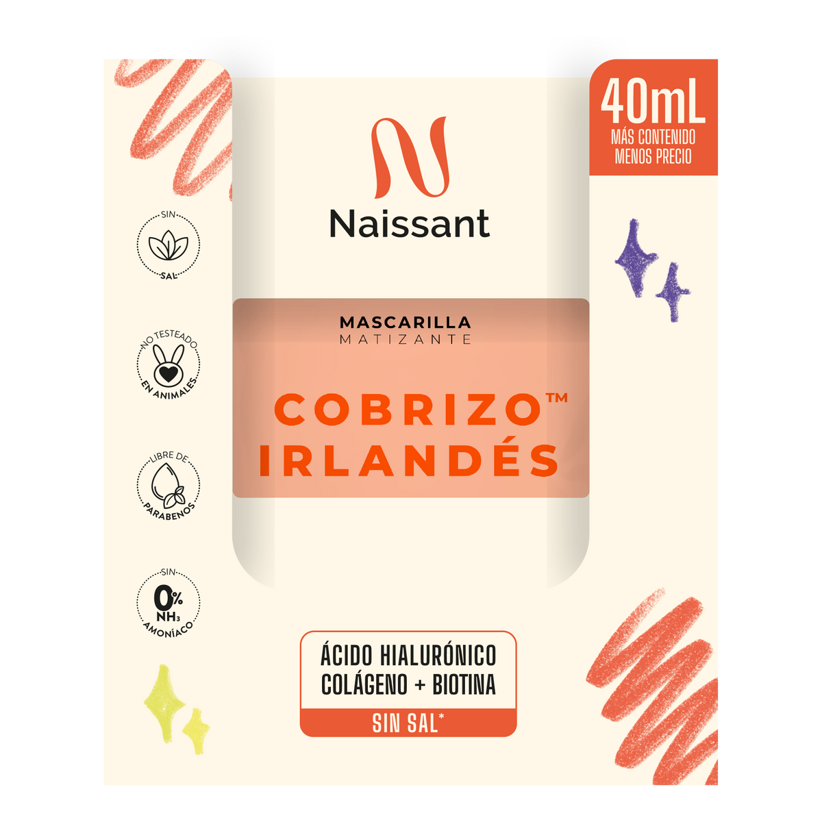 Caja Mascarilla Matizante Naissant Cobrizo 12x 40mL