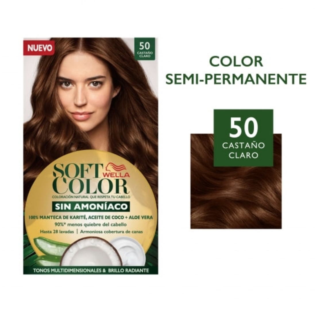 Tinte Wella Soft Color Sin Amoniaco 50 - Castaño Claro – Mechu2