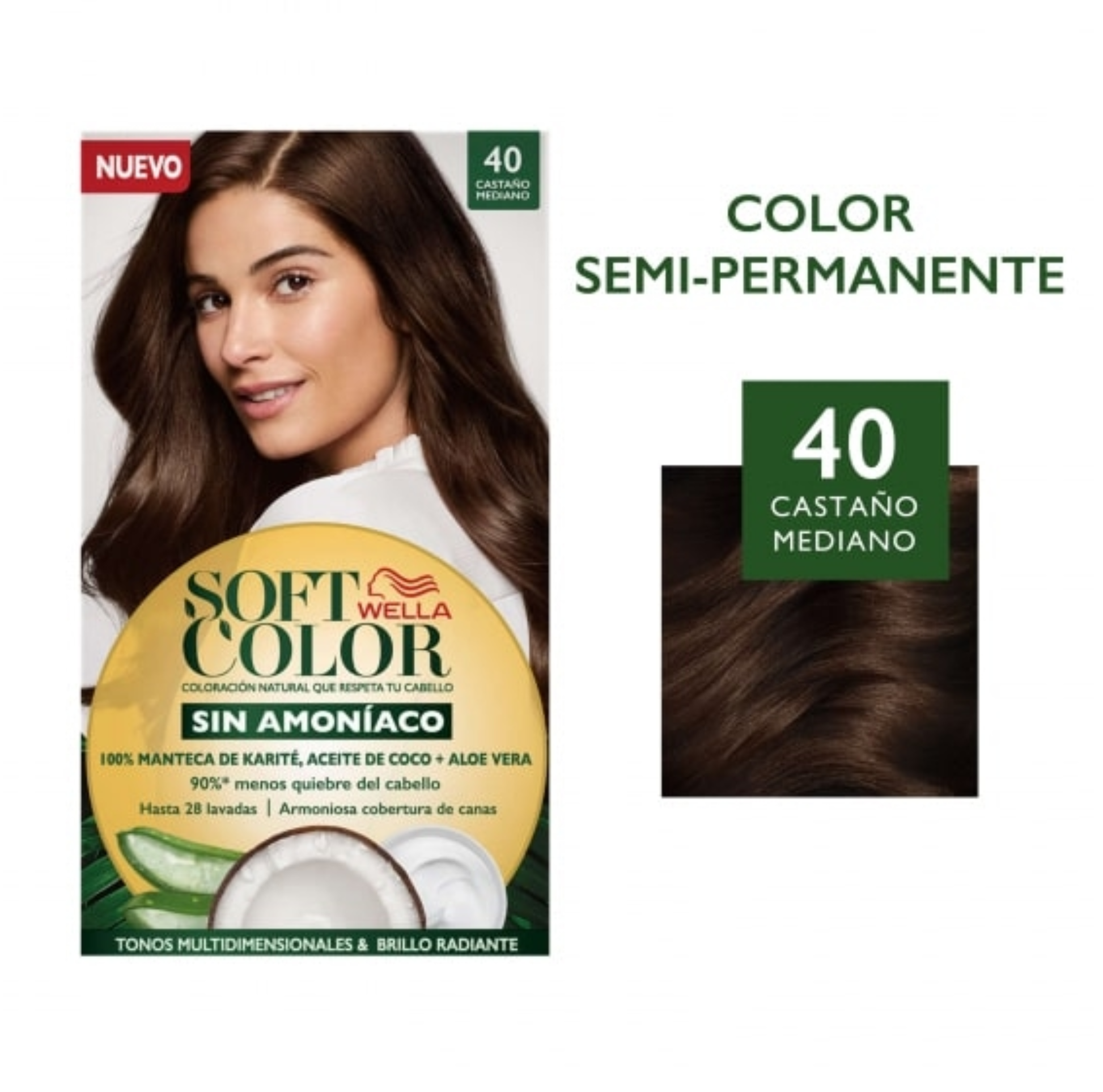 Tinte Wella Soft Color Sin Amoniaco 40 - Castaño Mediano – Mechu2