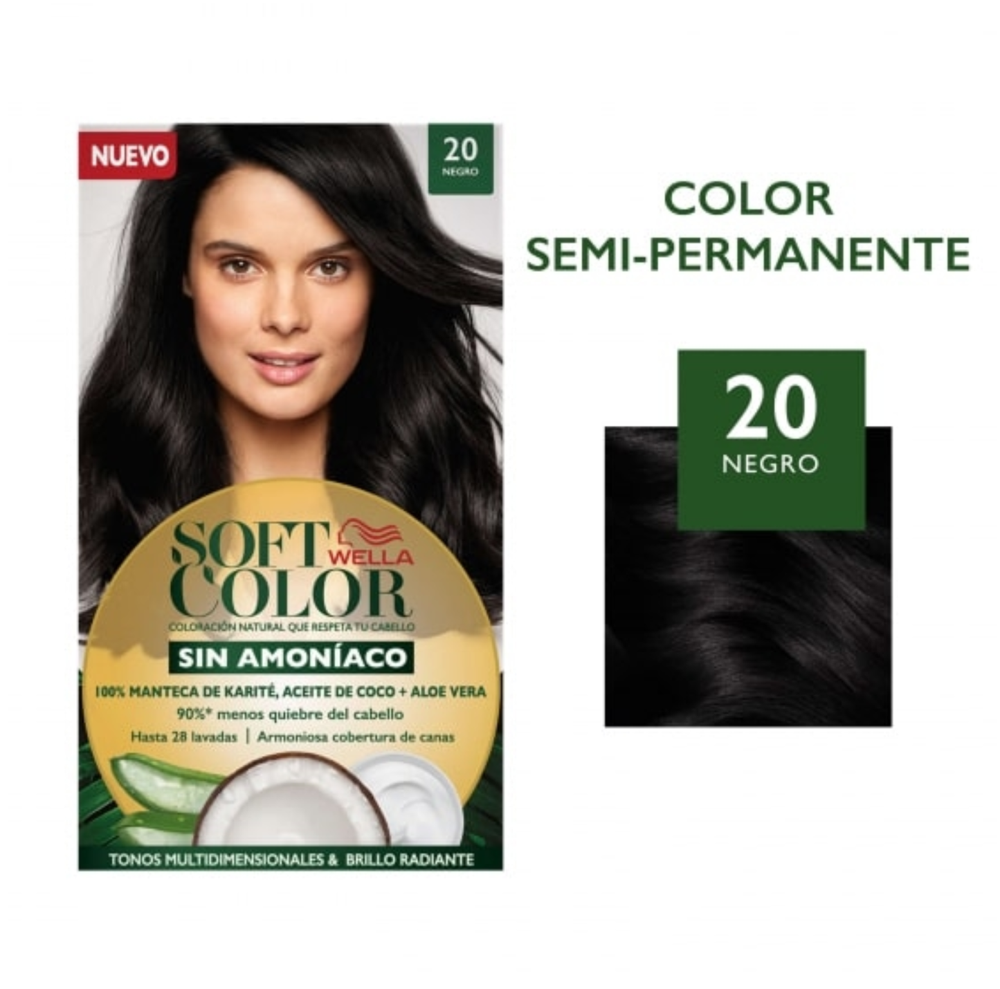 Tinte Wella Soft Color Sin Amoniaco  20 - Negro