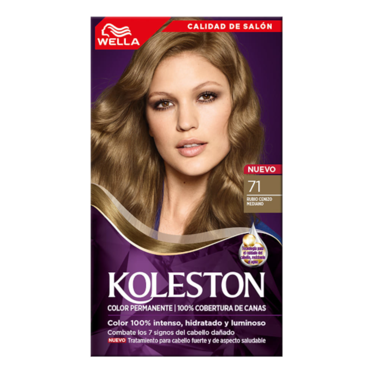 Tinte Wella Koleston 50ml  71 - Rubio Cenizo Mediano