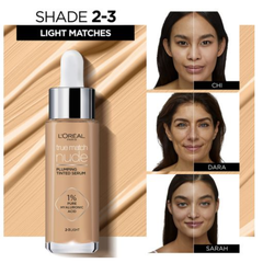 Base True Match Nude Hyaluronic LOréal Paris Tinted Serum - Tono 2-3 Light Pale 30mL