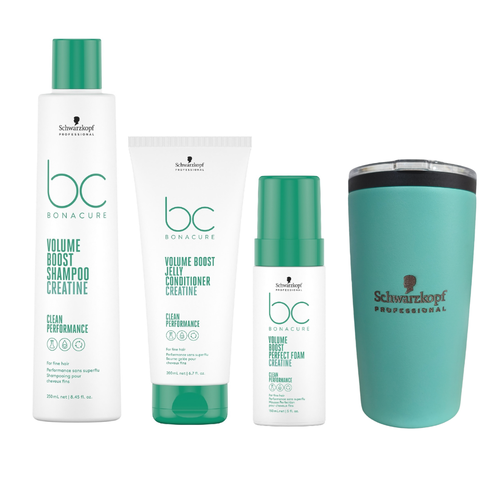 Kit Shampoo + Acondicionador + Espuma Schwarzkopf Volume Boost Creatine + TERMO Schwarzkopf