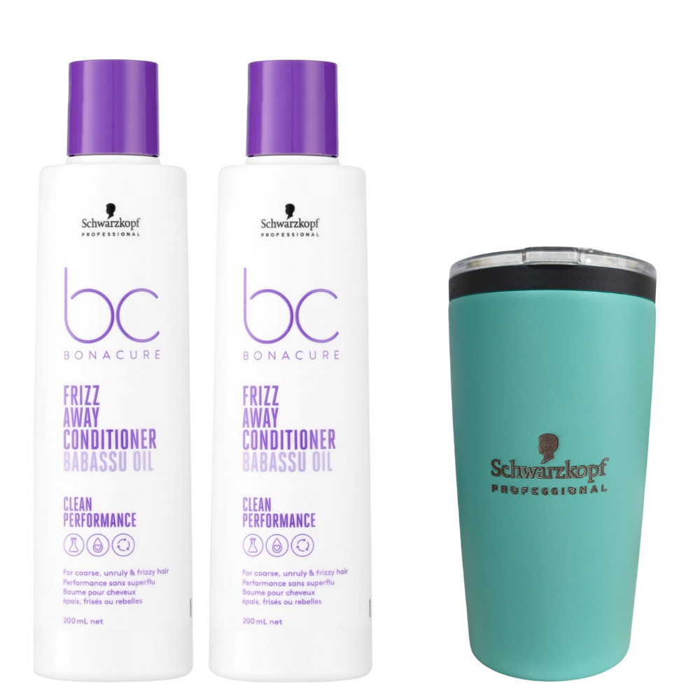 Duo Acondicionador Schwarzkopf Frizz Away + Obsequio Termo