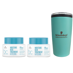 Duo Mascarilla Schwarzkopf Moisture Kick 200mL C/u + Obsequio Termo
