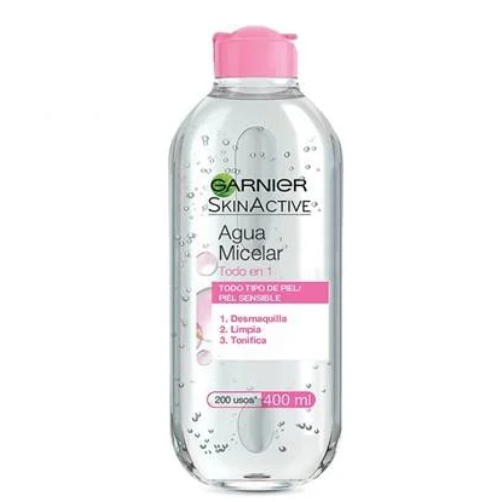 Agua Micelar Skin Active Todo en 1 de Garnier de 400mL