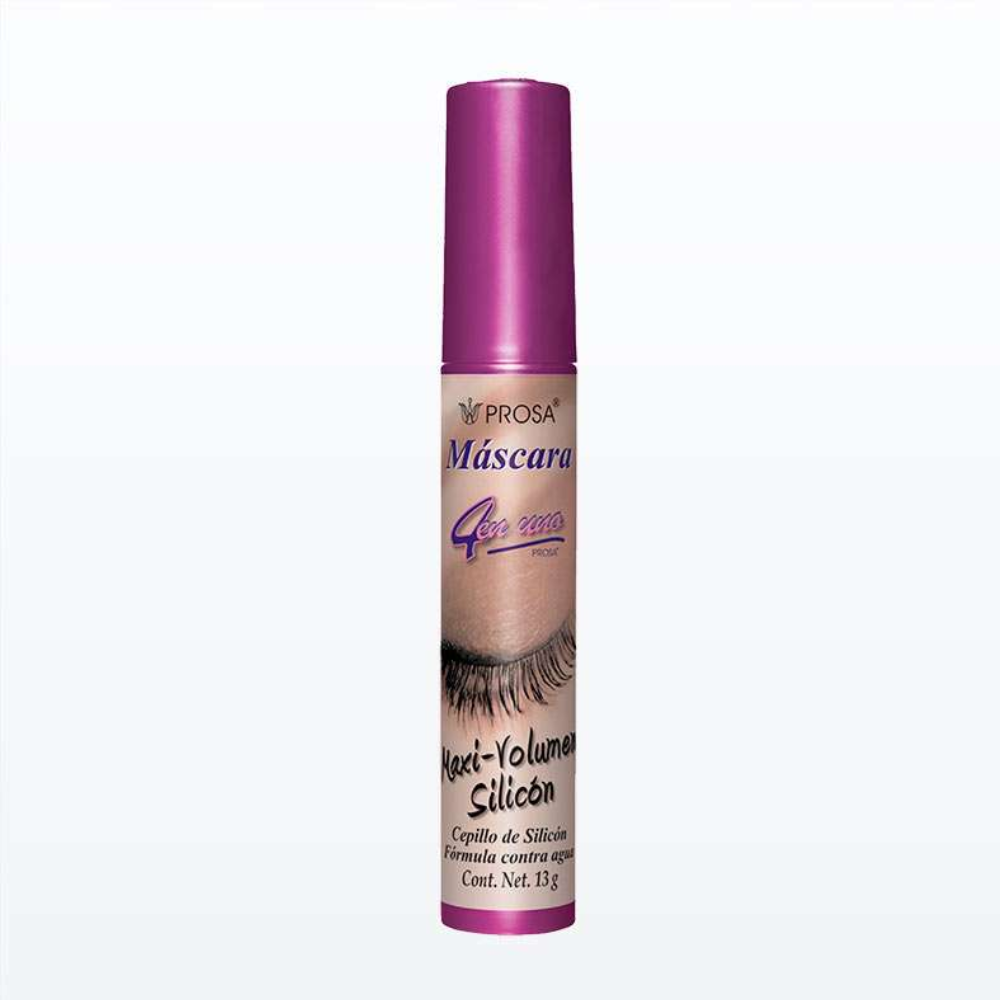 Mascara Para Pestañas Prosa 4 En 1 Maxi Volumen Silicon Negro