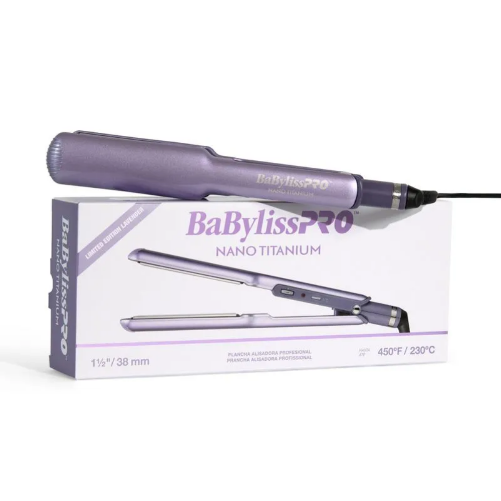 Plancha Profesional Babyliss Pro Nano Titanium Lavanda 1 1/2 38mm