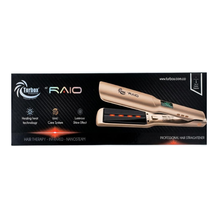 Plancha Turbox Profesional Infrarroja Nt-raio Dorada