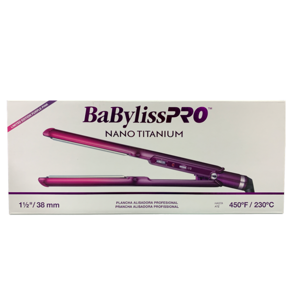 Plancha Profesional Babyliss Nano Titanium Morada 1 1/2 38mm
