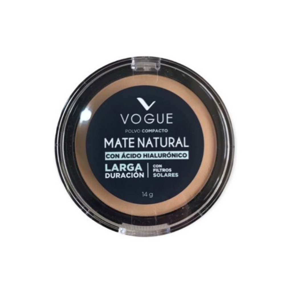 Polvo Compacto Vogue Mate Natural Tono Moreno 14gr