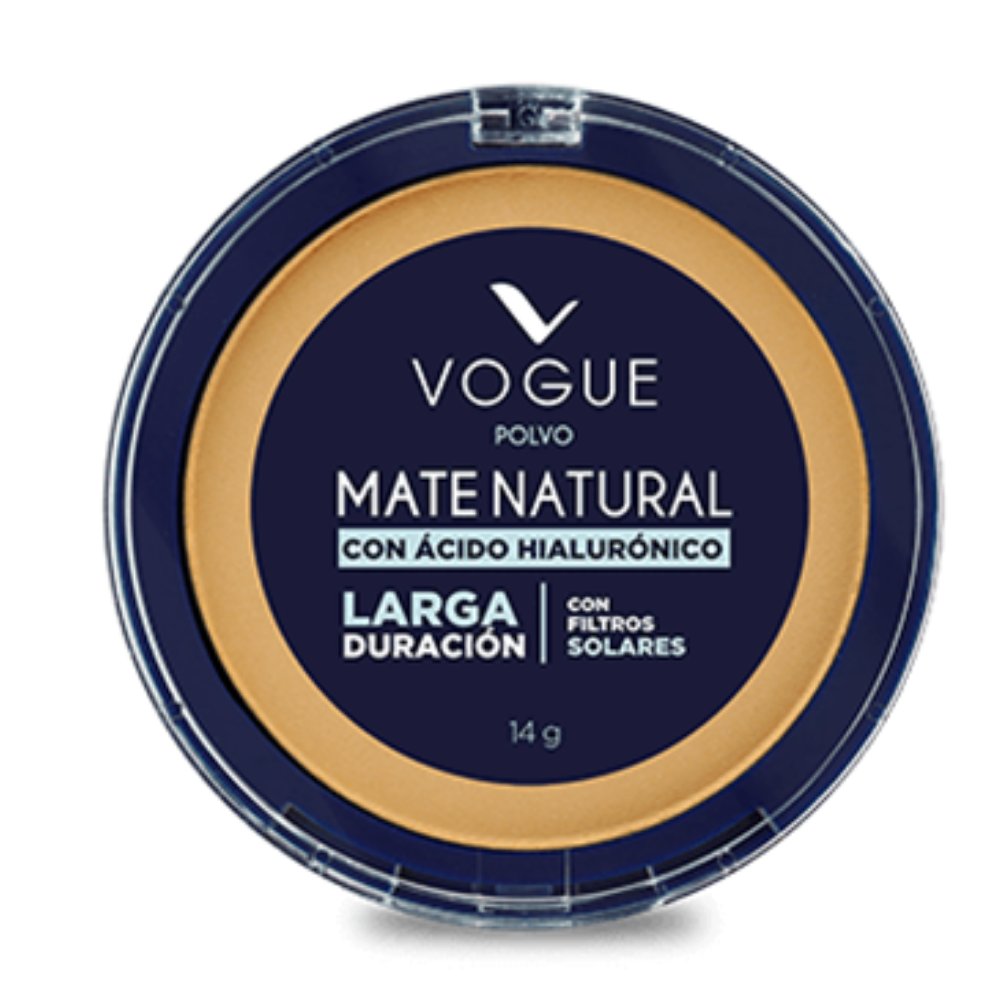 Polvo Compacto Vogue Mate Natural Tono Aceituna 14gr