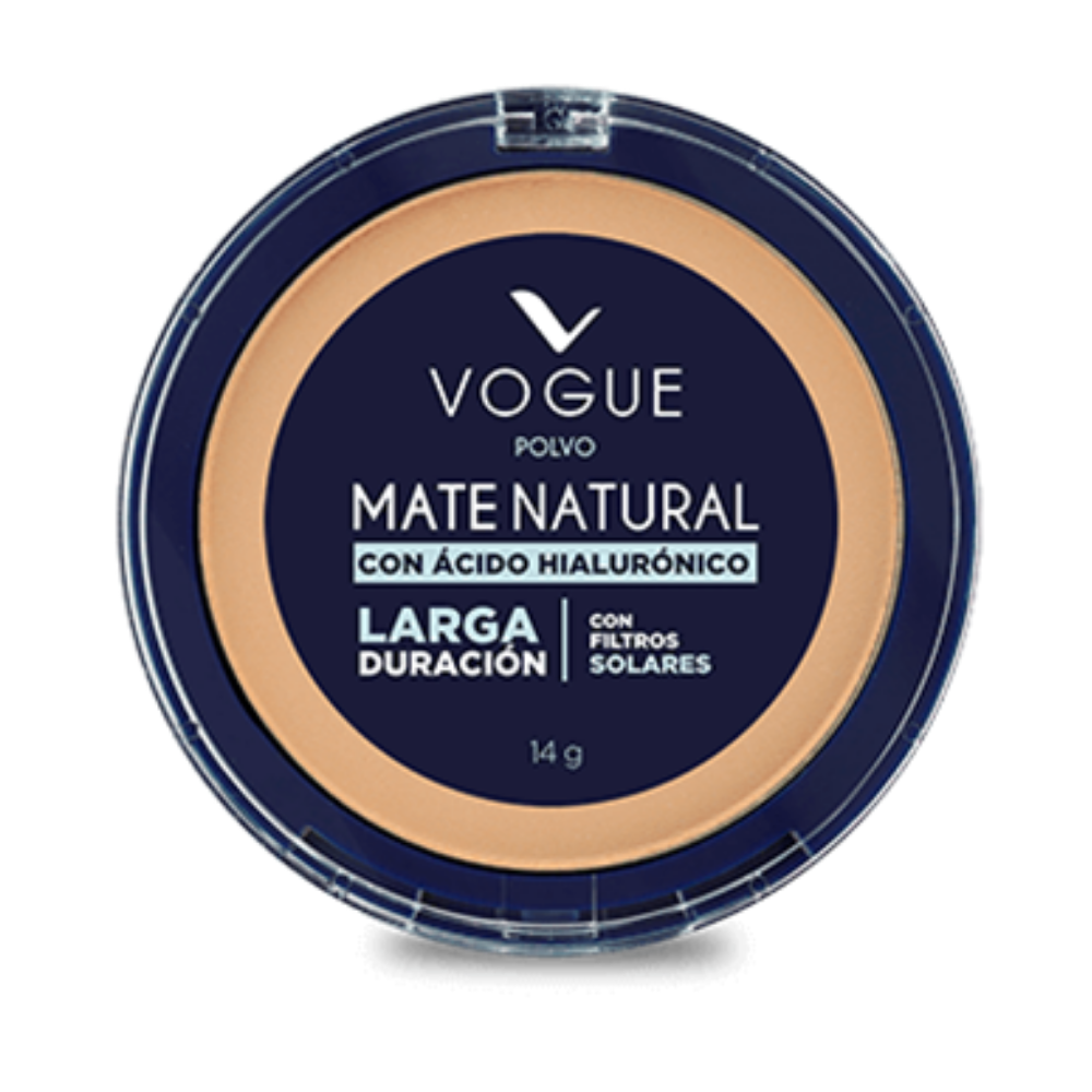 Polvo Compacto Vogue Mate Natural Tono Canela 14gr