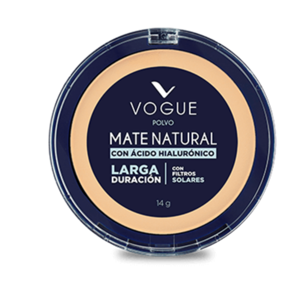 Polvo Compacto Vogue Mate Natural Tono Durazno 14gr