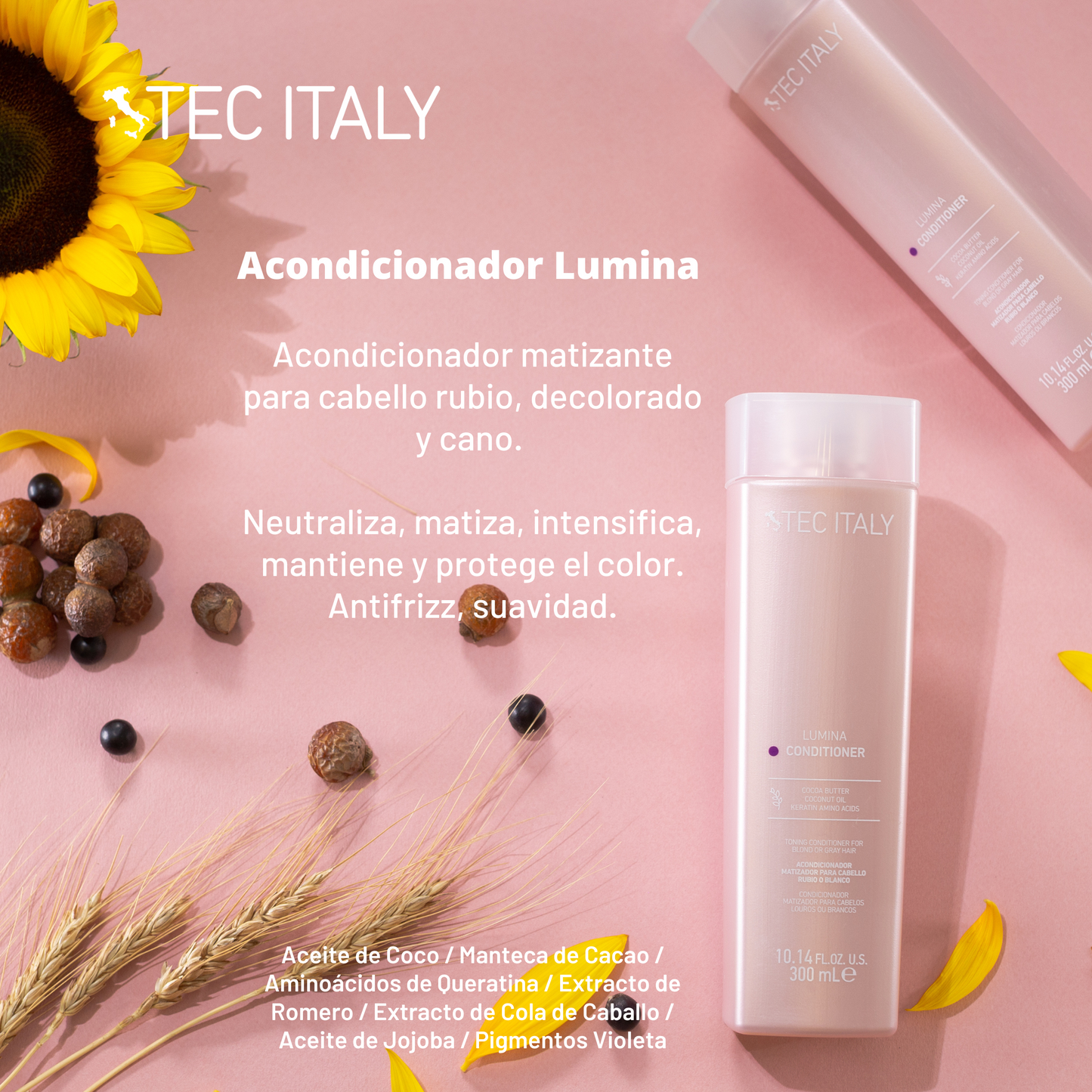 Kit Shampoo + Acondicionador + Mascarilla Lumina Tec Italy