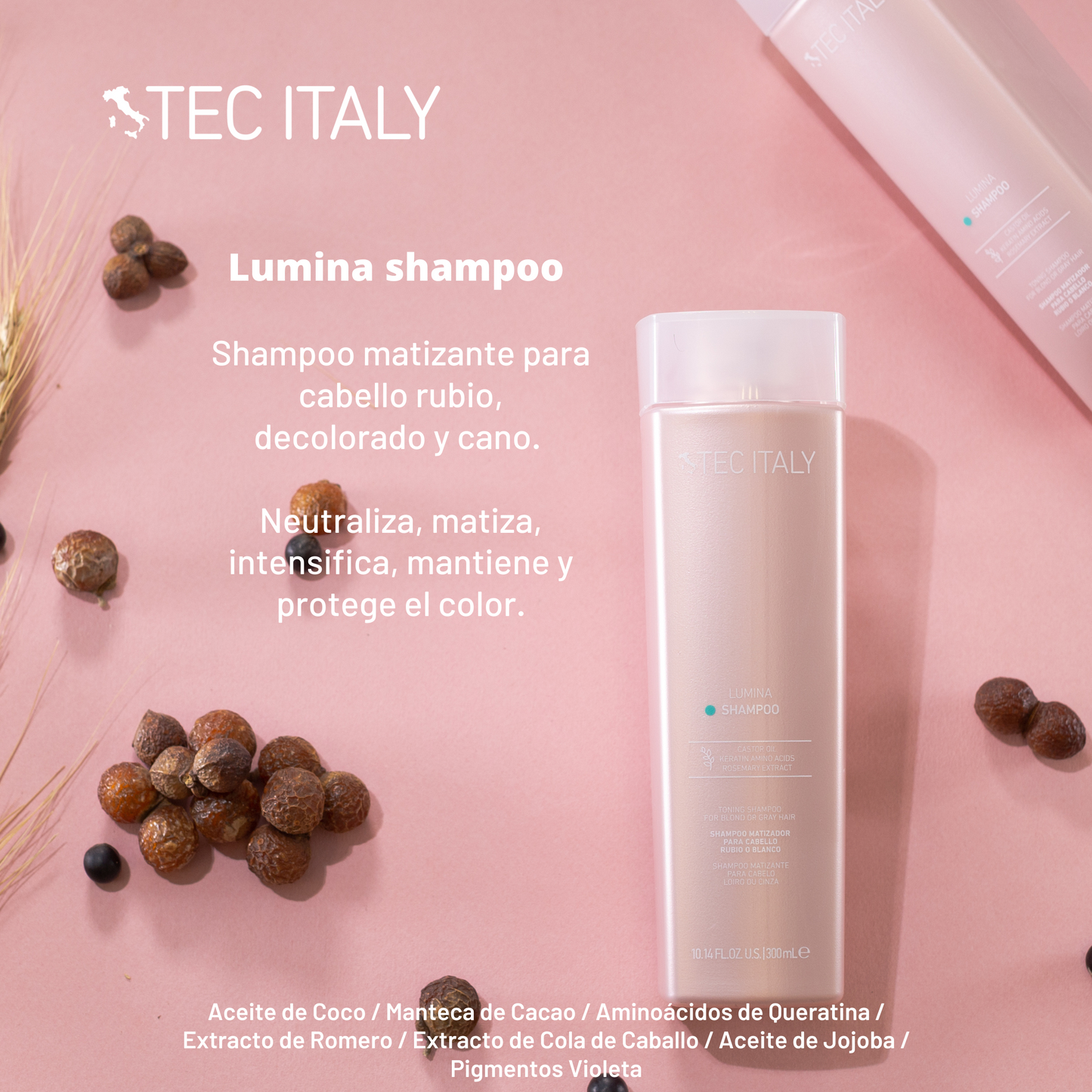 Kit Shampoo + Acondicionador + Mascarilla Lumina Tec Italy