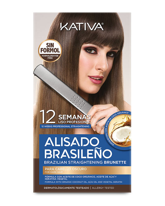 Kit Kativa Alisado Brasileño Cabello Oscuro