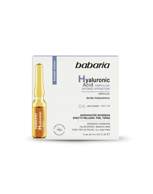 Ampolletas Faciales Hidratación Intensa Babaria Hyaluronic Acid 5x2ml