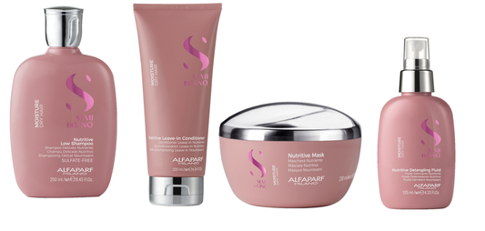 Kit Shampoo + Acondicionador + Mascarilla + Fluido Alfaparf Moisture Nutrición