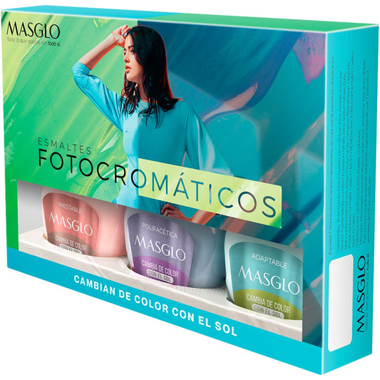 Kit Masglo Fotocromatico Esmaltes - Cambian De Color Con El Sol