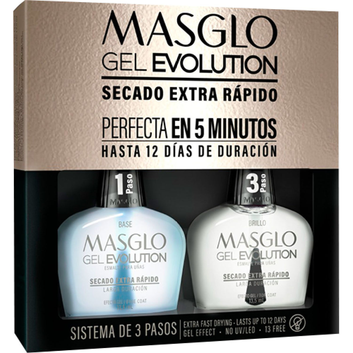 Kit Gel Evolution Efecto Gel Masglo Base Y Brillo