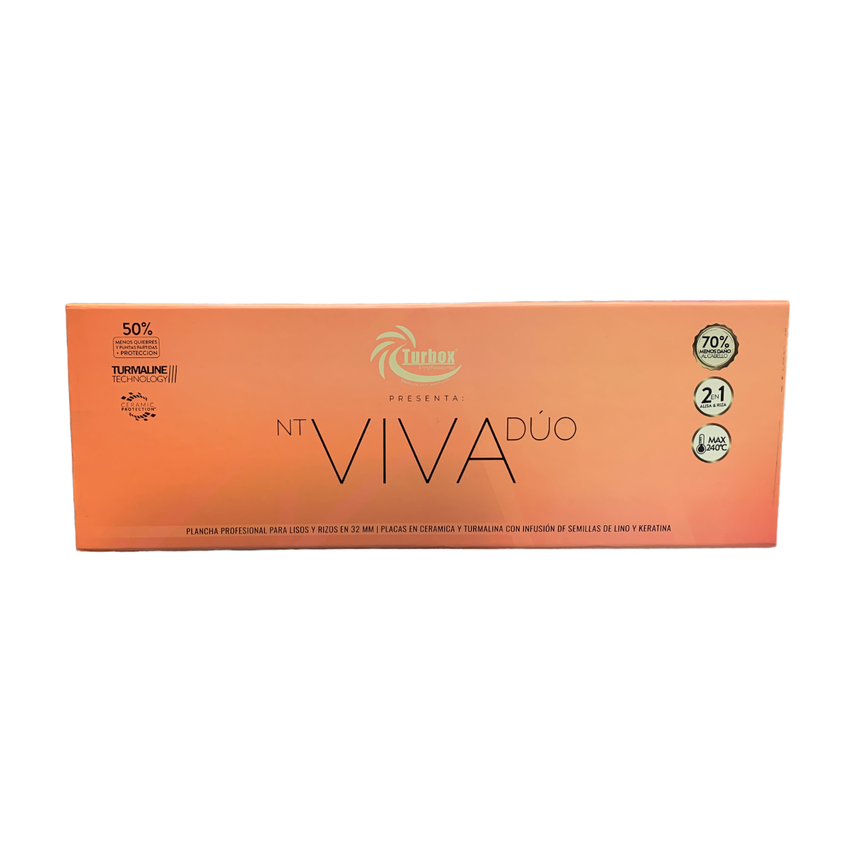 Plancha Profesional Turbox Nt Viva Dúo Para Lisos Y Rizos